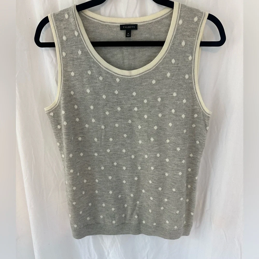 Talbots Charming Shell Dot Top - Picture 3 of 8